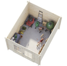 Gartenhaus Palmako Ella 6,9 m² 264 x 340 cm hellgrau-weiss