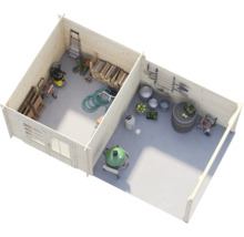 Gartenhaus Palmako Ella 6,9+8,2 m² 554 x 340 cm dunkelgrau-anthrazit