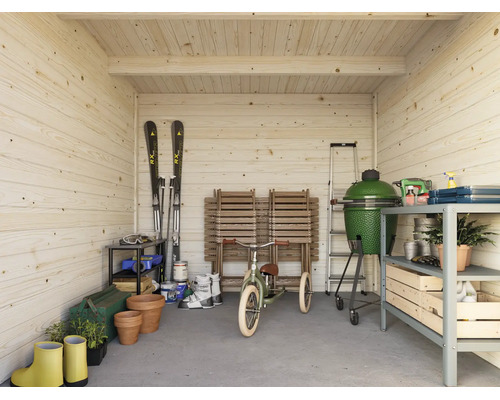Gartenhaus Palmako Ella 6,9+10 m² 614 x 340 cm hellgrau-weiss