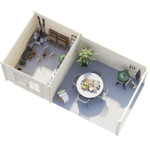 Gartenhaus Palmako Ella 6,9+10 m² 614 x 340 cm dunkelgrau-weiss