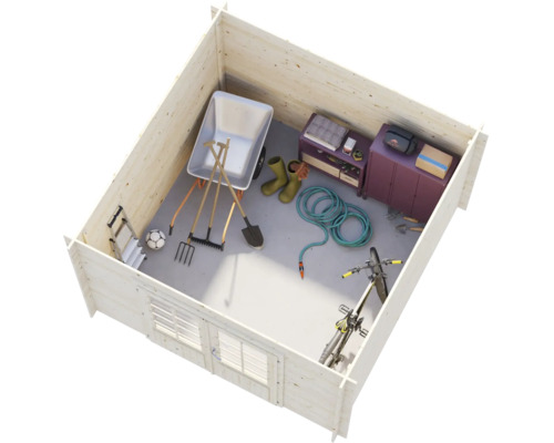 Gartenhaus Palmako Ella 8,7 m² 323 x 340 cm dunkelgrau-weiss