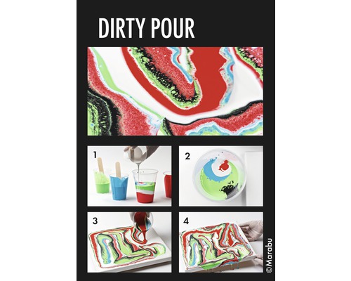 Instructions pour créer une peinture abstraite Dirty Pour avec différentes couleurs