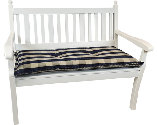Banc de jardin avec coussin rayé