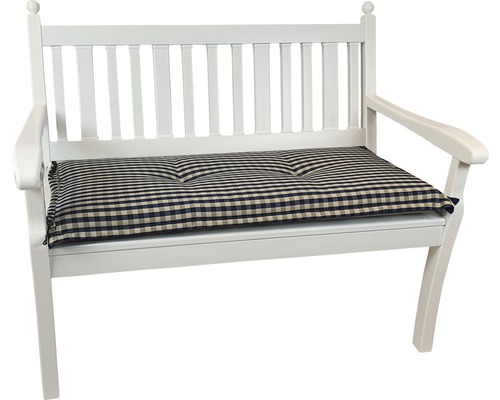 Banc de jardin en bois avec coussin à carreaux