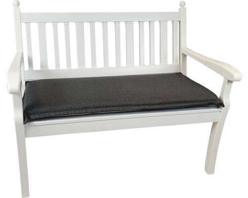 Banc de jardin blanc avec coussin d''assise gris