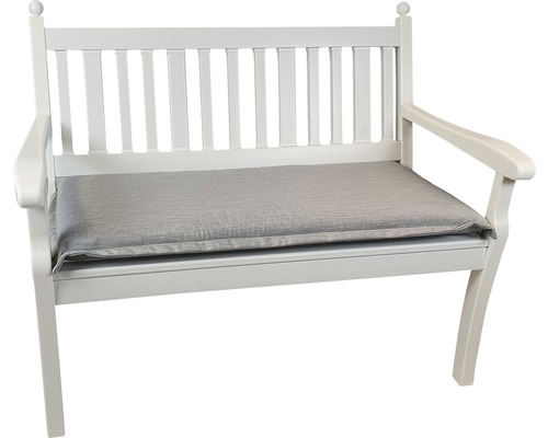 Banc de jardin blanc avec coussin d''assise gris