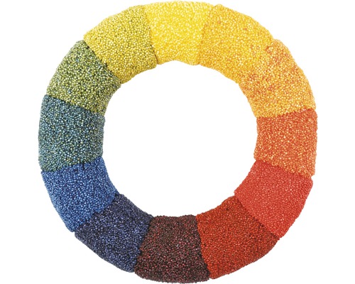 Anneau décoratif avec billes de polystyrène colorées