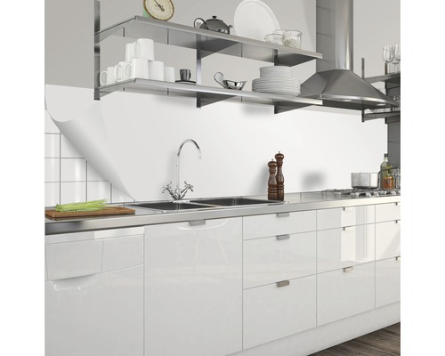 Crédence de cuisine mySpotti Splash UNI blanc 2200 x 600 mm SP-F1-1411