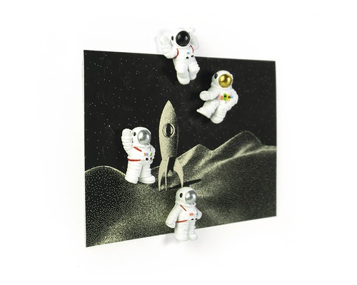 Aimants décoratifs avec motif spatial et figurines d''astronautes