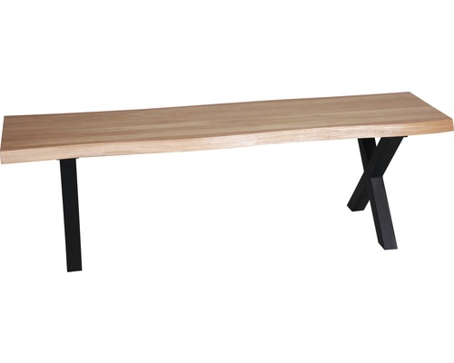 Banc en bois avec pieds en métal