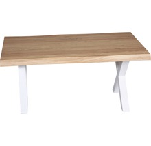 Table avec plateau en bois et pieds en métal