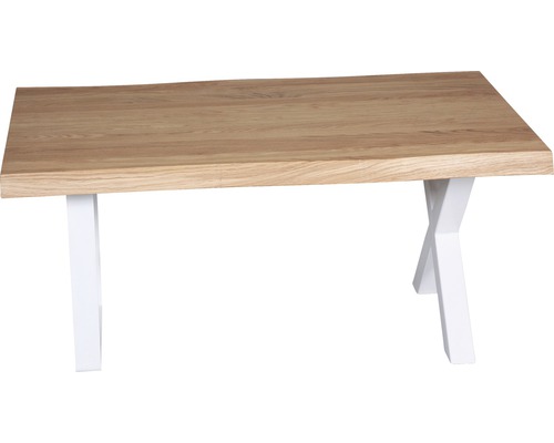 Table avec plateau en bois et pieds en métal