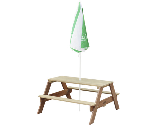 Table de pique-nique pour enfants en bois avec parasol