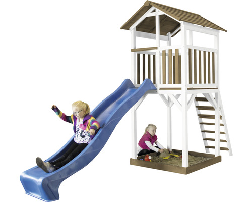 Tour de jeux avec toboggan et bac à sable pour enfants