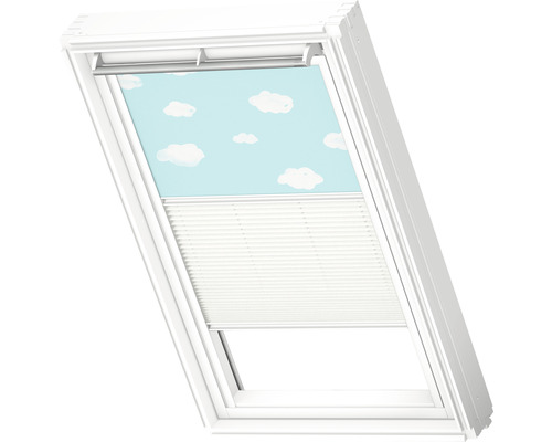 Fenêtre de toit avec store occultant et plissé