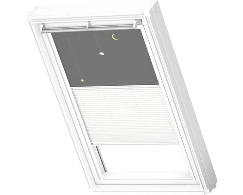 Fenêtre de toit avec store occultant et store plissé