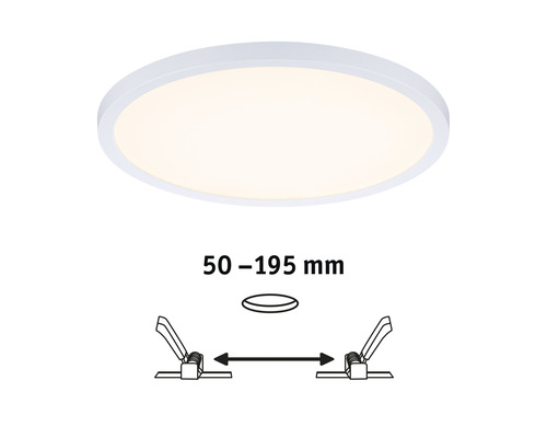 Plafonnier rond avec instructions de montage pour une découpe de plafond de 50 à 195 millimètres