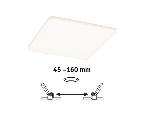 Illustration einer Deckenleuchte mit Montageanleitung und Massangabe 45 bis 160 Millimeter