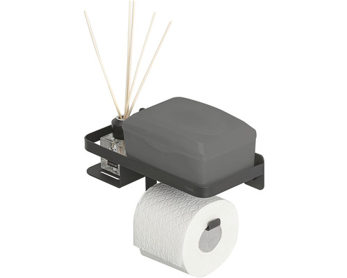 Porte-papier toilette avec étagère pour accessoires de salle de bain