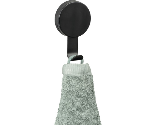 Crochet à serviette noir avec torchon