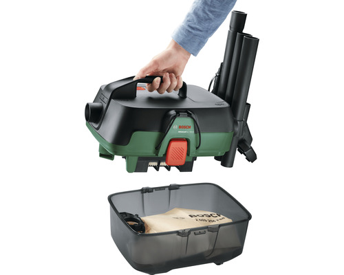 Bosch AdvancedVac 18V-10 Aspirateur eau et poussière sans fil avec récipient et accessoires