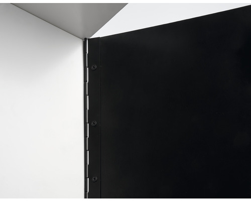 Gros plan d''un raccord d''angle avec des charnières entre deux panneaux