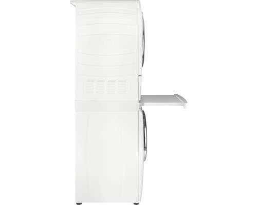 Lave-linge et sèche-linge empilés avec étagère