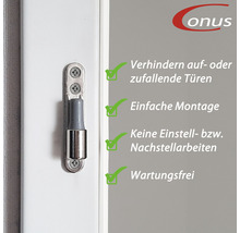 Türfeststeller zur Vermeidung zufallender Türen mit einfacher Montage und wartungsfreier Nutzung