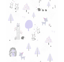 Papier peint avec motif d''animaux forestiers