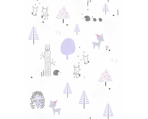 Papier peint avec motif d''animaux forestiers