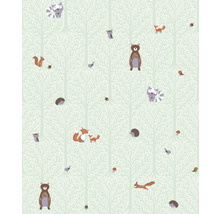 Papier peint à motifs d''animaux forestiers