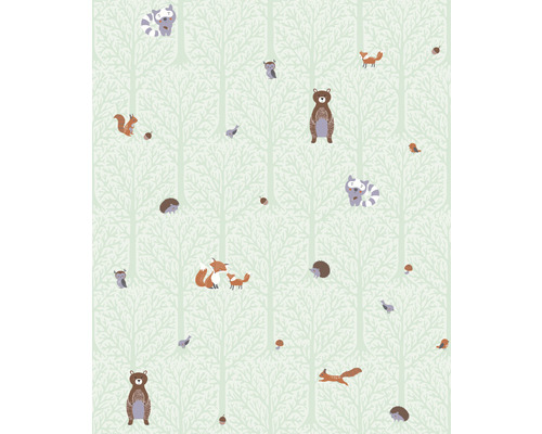 Papier peint à motifs d''animaux forestiers