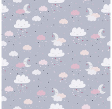 Motif avec nuages, lunes, étoiles et cœurs