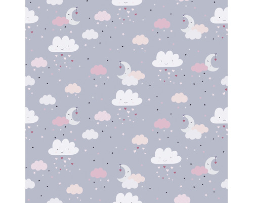 Motif avec nuages, lunes, étoiles et cœurs