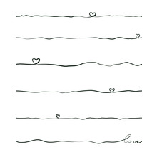 Illustration mit horizontalen Linien und Herzsymbolen