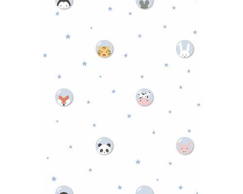 Papier peint avec motifs d''animaux et étoiles pour chambre d''enfant