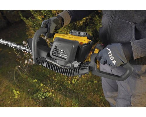 Personne tenant un taille-haie.