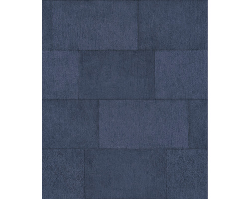 Detailansicht einer dunkelblauen Backstein Tapete.