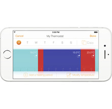 Smartphone mit Thermostat-App zur Temperaturregelung