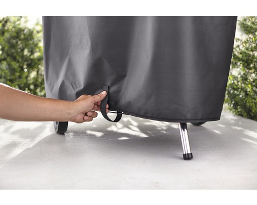 Housse de protection pour chariot de barbecue avec bande de fixation
