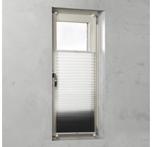 Fenster mit halbtransparentem Plissee als Sicht- und Sonnenschutz