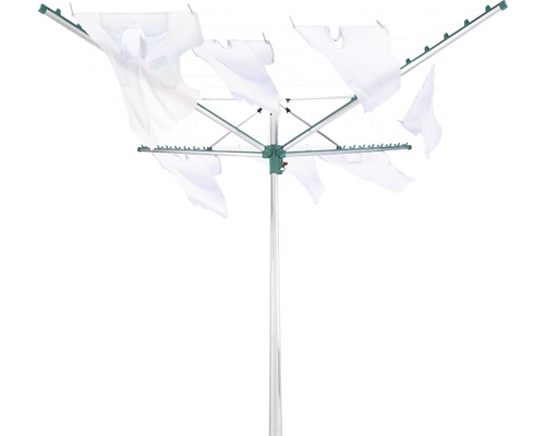 Drehflügel-Wäscheständer mit aufgehängter Wäsche