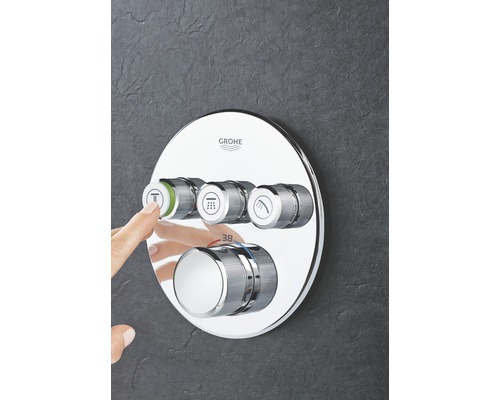 Robinet Grohe avec régulateur de température et différents types de jet