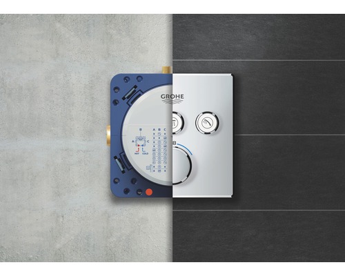 Mitigeur thermostatique encastré Grohe pour contrôler la douche et la baignoire