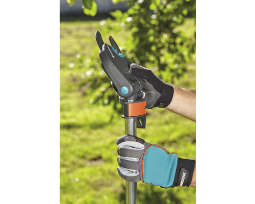 Gartenpflege: Person bedient eine Astschere mit Stiel