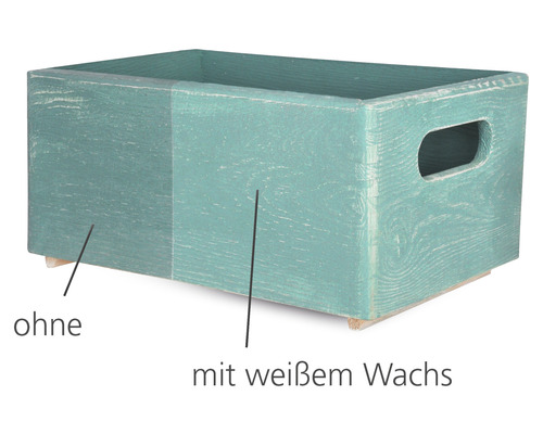 Holzkiste mit und ohne Wachs