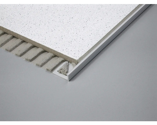 Profilé de carreau coin avec carreau et colle à carrelage