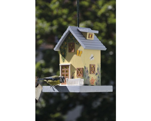 Dekoratives Vogelhaus mit Aufhängung und Futterplatz