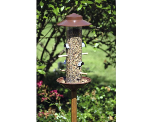 Vogelfutterspender mit Ständer im Garten