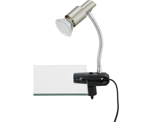 Lampe à pince avec ampoule LED et bras flexible